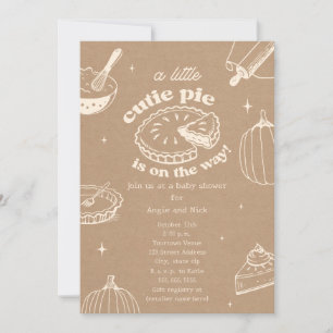 Invitation Citrouille Cutie Cardstock Baby shower neutre