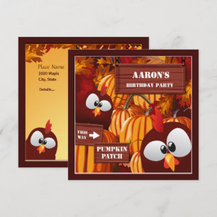 Invitation Citrouille d'anniversaire d'Halloween Patch Kid's