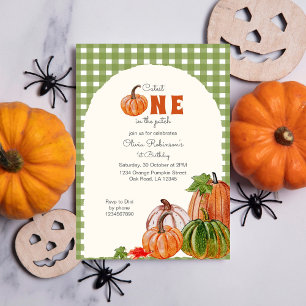 Invitation Citrouille dans le Patch 1er Anniversaire
