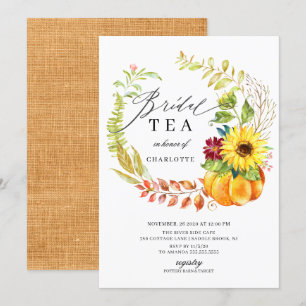 Invitation Citrouille d'aquarelle Automne Fête des mariées de