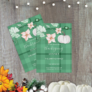 Invitation Citrouille d'aquarelle de Thanksgiving