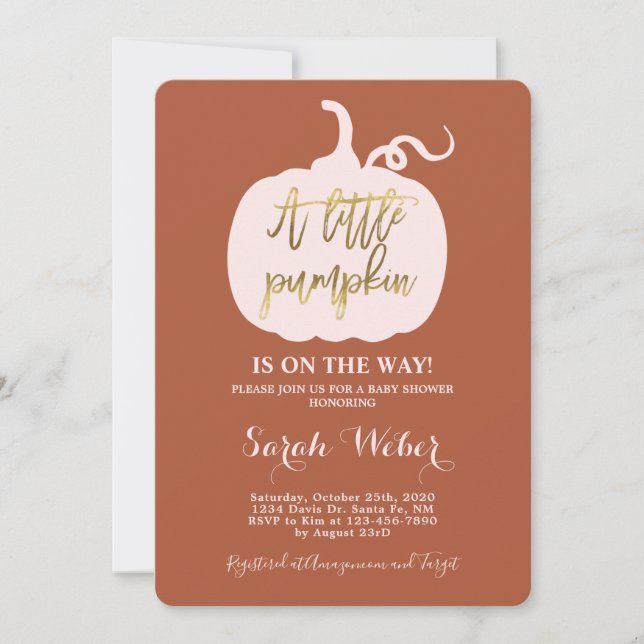 Invitation citrouille d'automne (Devant)