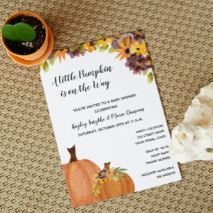 Invitation Citrouille d'automne Baby shower