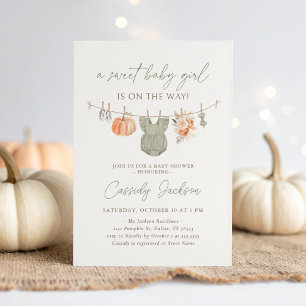 Invitation Citrouille d'automne Baby shower de vêtements bébé