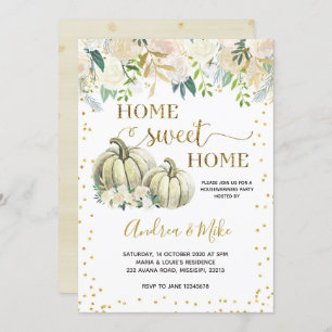 Invitation Citrouille d'automne blanc Accueil Sweet Home Invi