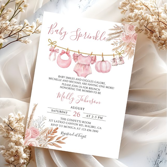 Invitation Citrouille d'automne  d'arrosage de bébé Invitatio (Créateur téléchargé)