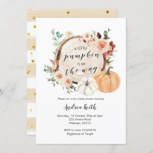 Invitation citrouille d'automne feu citrouille baby shower in