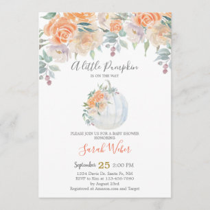 Invitation Citrouille d'automne fille Baby shower