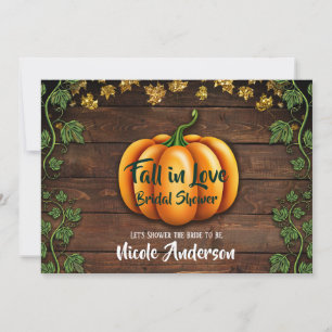 Invitation Citrouille d'automne Rustic Green Gold Fête des ma