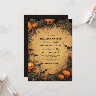 Invitation Citrouille de 50e anniversaire Halloween Vintage C