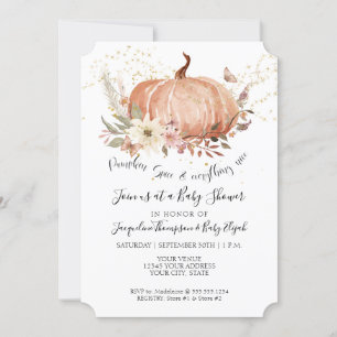Invitation Citrouille de automne Sage Green Baby shower or