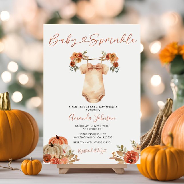 Invitation Citrouille  de bébé Baby shower de vêtements pour  (Créateur téléchargé)