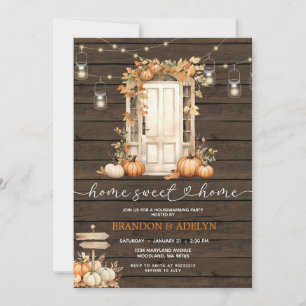 Invitation Citrouille de bois Fête de chauffage domestique Ac