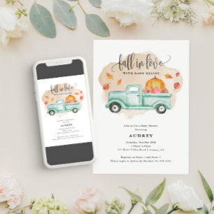 Invitation Citrouille de camion de ferme Automne Baby shower
