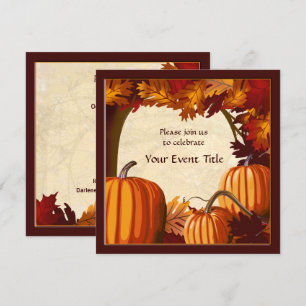 Invitation Citrouille de couleurs Automne Correctif personnal