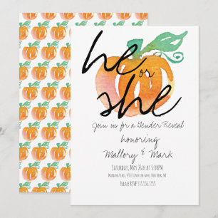 Invitation Citrouille de Halloween à main aquarelle Révélatio