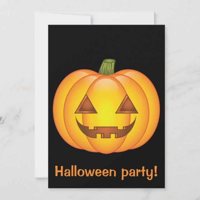 Invitation Citrouille de Halloween de dessin animé mignon Fêt (Devant)