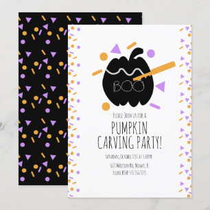 Invitation Citrouille de Halloween décoration citrouille noir