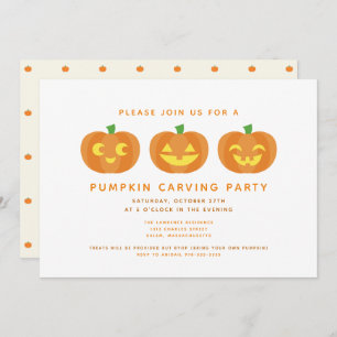 Invitation Citrouille de Halloween découpant l'invitation de
