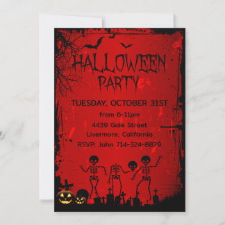 Invitation Citrouille de la fête d'Halloween pour adultes Ske