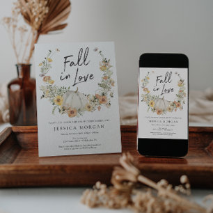 Invitation Citrouille de la récolte de fleurs chute dans la F