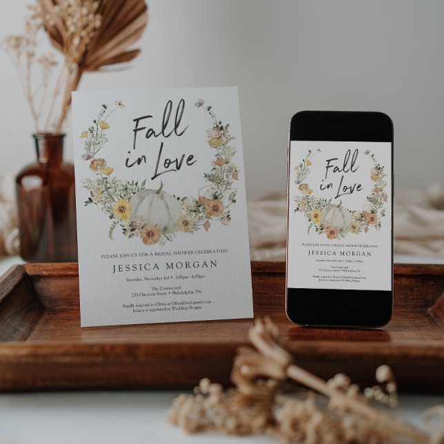 Invitation Citrouille de la récolte de fleurs chute dans la F (Créateur téléchargé)