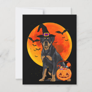 Invitation citrouille de l'halloween à la rottweiler de Chien