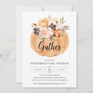 Invitation Citrouille de Thanksgiving Friendsgivin