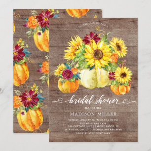 Invitation Citrouille de tournesol d'automne russe