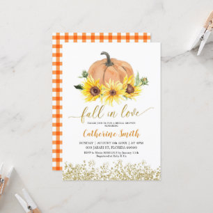 Invitation Citrouille de tournesol tombent amoureux douche nu