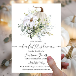 Invitation Citrouille de verdure automne nuptiale de douche I