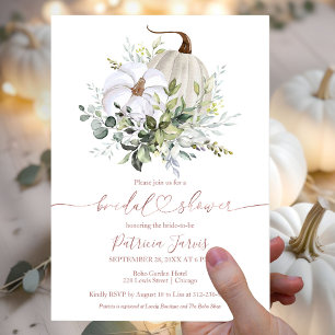 Invitation Citrouille de verdure automne nuptiale de douche I
