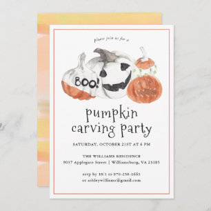 Invitation Citrouille découpant l'invitation de partie de  