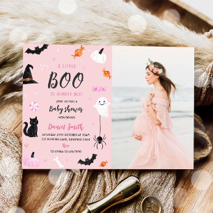 Invitation Citrouille d'Halloween Bébé Little Boo Shower Phot