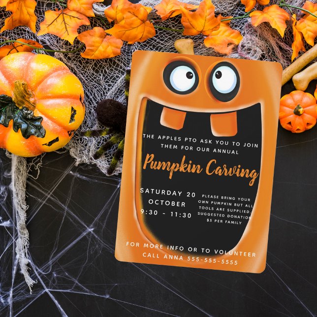 Invitation Citrouille d'Halloween Jack O Lantern fête de déco (Créateur téléchargé)
