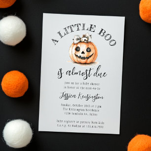 Invitation Citrouille d'Halloween Little Boo Baby shower