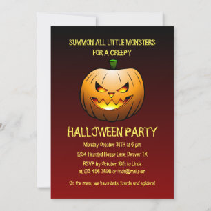 Invitation Citrouille d'Halloween qui brûle de façon flippant