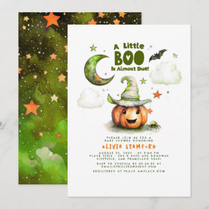 Invitation Citrouille d'Halloween Un Petit Baby shower Boo Bo