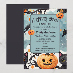 Invitation Citrouille d'Halloween un petit baby shower de liv