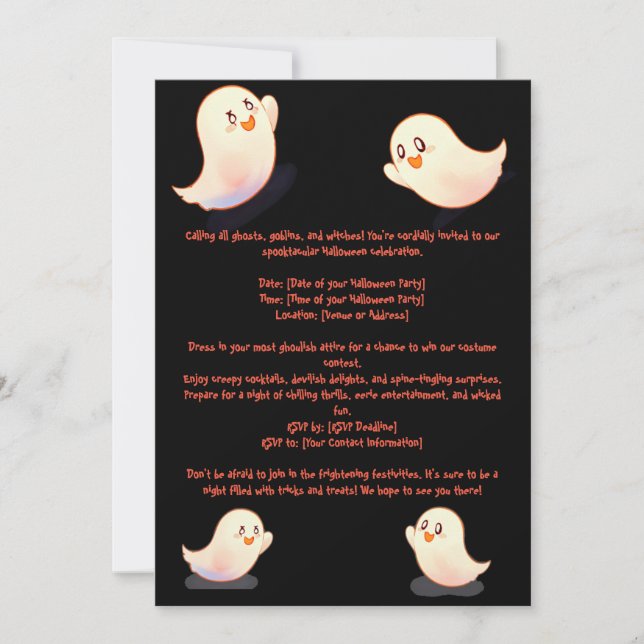 Invitation Citrouille d'Haloween (Devant)