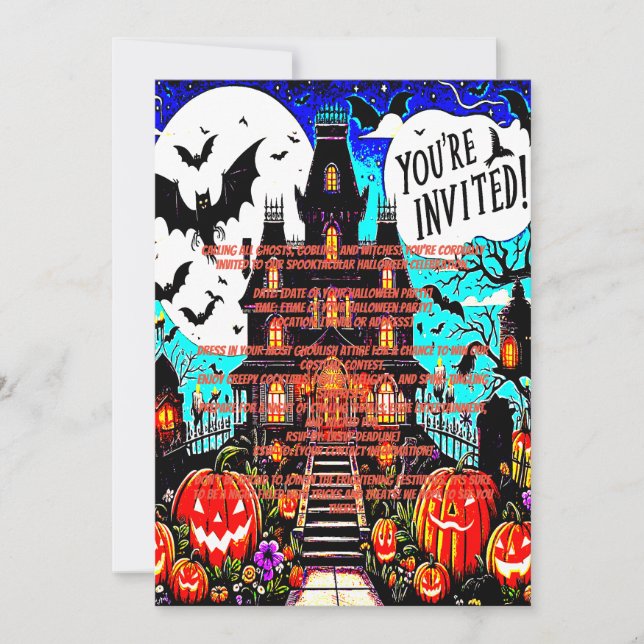 Invitation Citrouille d'Haloween (Devant)