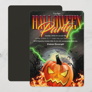 Invitation Citrouille discoïaque d'Halloween Jack O Lantern e
