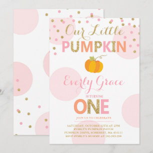 Invitation Citrouille d'or de rose d'invitation