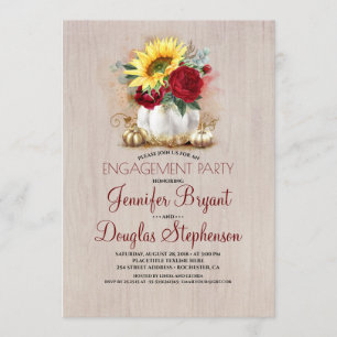 Invitation Citrouille d'or Floral Rustic Fall