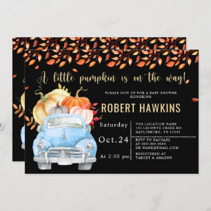Invitation Citrouille Drive By Fall Baby shower