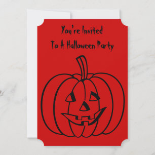 Invitation Citrouille drôle avec visage pour la fête d'hallow