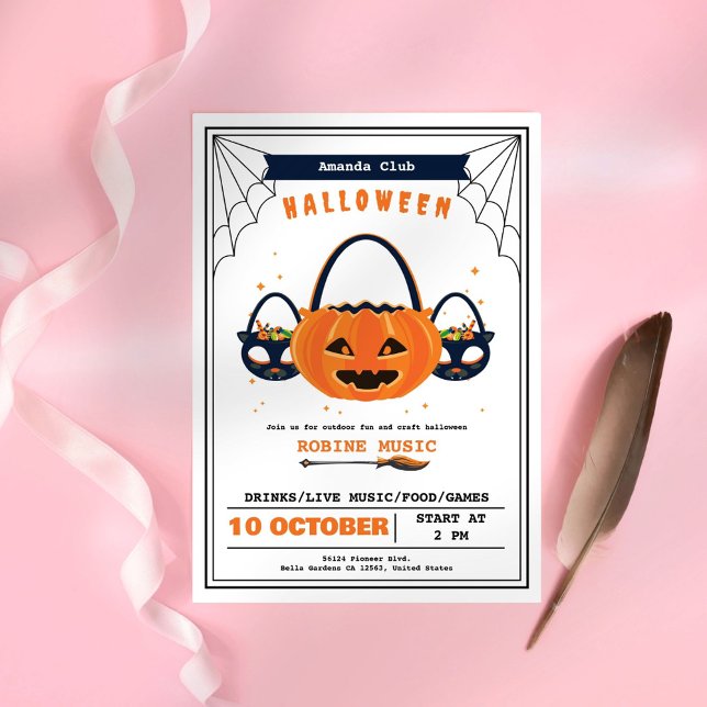 Invitation Citrouille du parti Halloween (Créateur téléchargé)