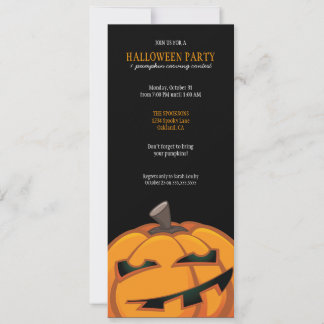 Invitation Citrouille éffrayant de Halloween découpant la