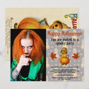 Invitation Citrouille Éffrayant de la fête d'Halloween homme 