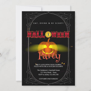 Invitation Citrouille Éffrayant gothique de la fête d'Hallowe